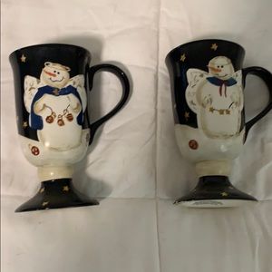 2 Sonoma snowman coffee mugs